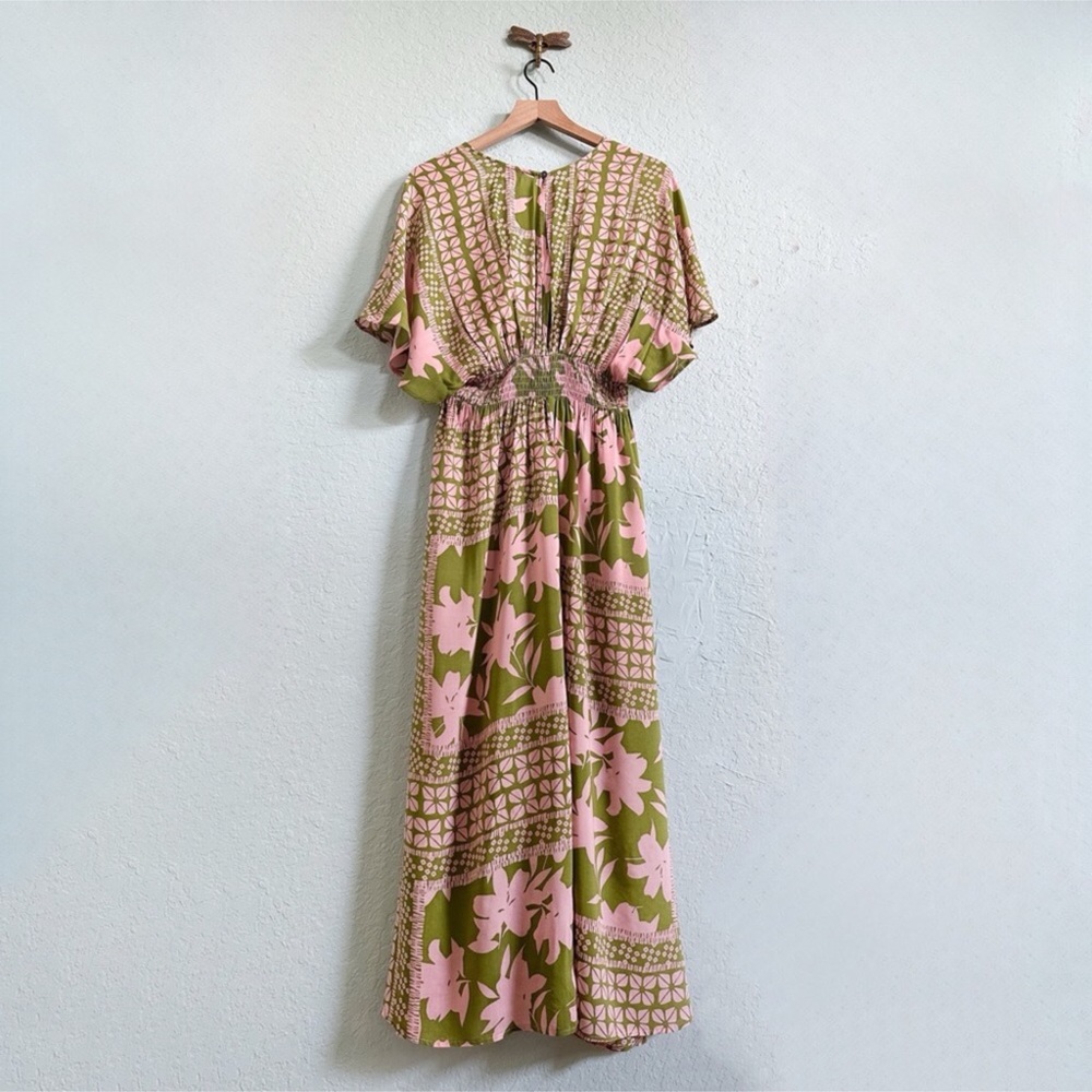 Vici Olive and Pink Floral Maxi Dress - Picture 8 of 13